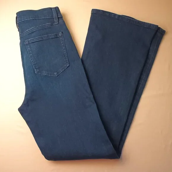 Loft Denim Jeans Size 30/10 The Slim Flare High Rise Dark Wash - Picture 1 of 11